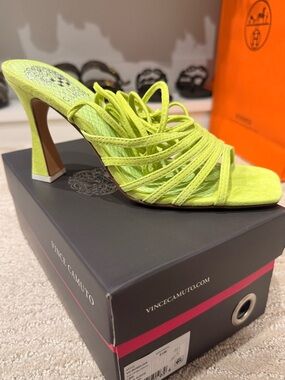 Vince Camuto Lime Green Strappy Mule Heel